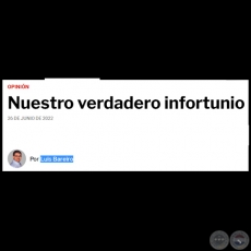 NUESTRO VERDADERO INFORTUNIO - Por LUIS BAREIRO - Domingo, 26 de Junio de 2022